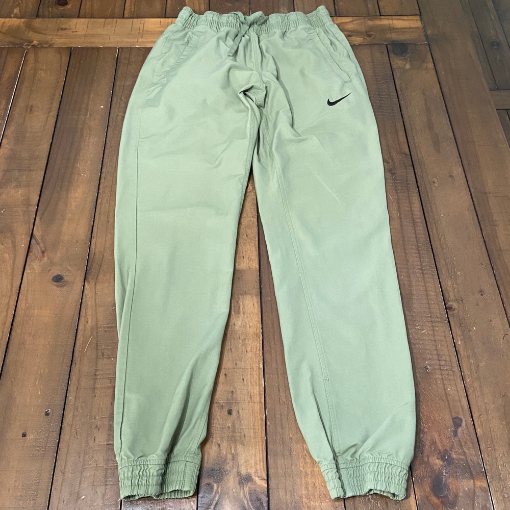 Nike Mens Woven Joggers Olive Green Elastic Waist Pants 934592-385 Small
